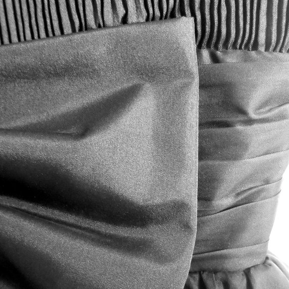 Puff Hem Mini Black Party Dress - Picture 3 of 6